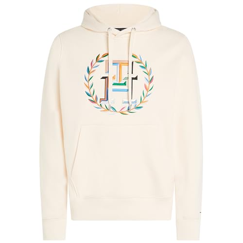 Tommy Hilfiger Herren Kapuzensweatshirt Laurel Multicolour Hoody Calico beige - XL von Tommy Hilfiger