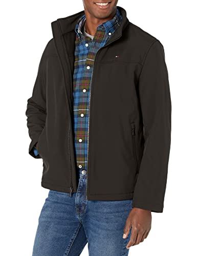 Tommy Hilfiger Herren Klassische Softshelljacke Windbreaker Jacke, schwarz, M von Tommy Hilfiger