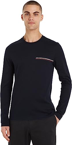 Tommy Hilfiger Herren Langarmshirt Baumwolle, Blau (Desert Sky), 3XL von Tommy Hilfiger