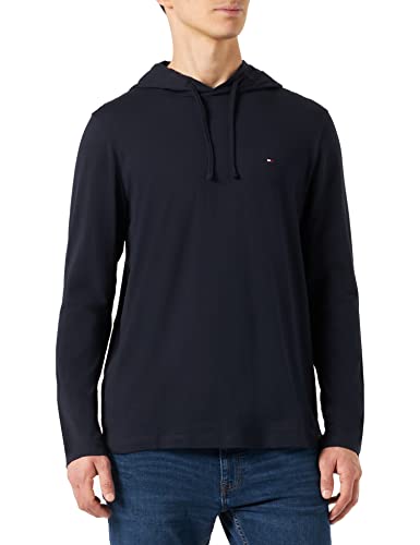 Tommy Hilfiger Herren Langarmshirt mit Kapuze , Blau (Desert Sky), S von Tommy Hilfiger