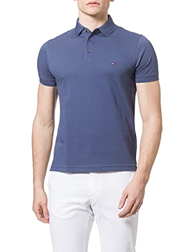 Tommy Hilfiger Herren Poloshirt Kurzarm 1985 Slim Polo Slim Fit, Blau (Faded Indigo), L von Tommy Hilfiger