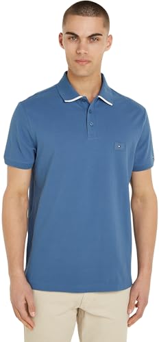 Tommy Hilfiger Herren Poloshirt Kurzarm Regular Fit, Blau (Blue Coast), S von Tommy Hilfiger