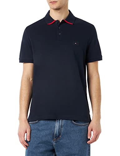 Tommy Hilfiger Herren Poloshirt Kurzarm Regular Fit, Blau (Desert Sky), M von Tommy Hilfiger