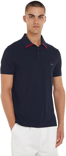 Tommy Hilfiger Herren Poloshirt Kurzarm Regular Fit, Blau (Desert Sky), M von Tommy Hilfiger