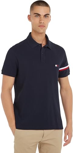 Tommy Hilfiger Herren Poloshirt Kurzarm Regular Fit, Blau (Desert Sky), S von Tommy Hilfiger