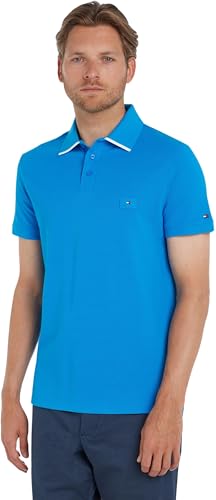 Tommy Hilfiger Herren Poloshirt Kurzarm Regular Fit, Blau (Shocking Blue), M von Tommy Hilfiger