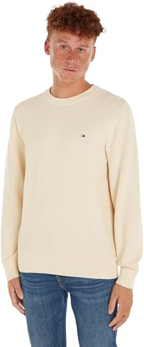 Tommy Hilfiger Herren Pullover Crew Neck Strickpullover, Weiß (Calico), XXL von Tommy Hilfiger