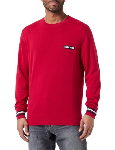 Tommy Hilfiger Herren Pullover Global Stripe Crew Neck Baumwolle, Rot (Royal Berry), M von Tommy Hilfiger