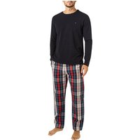 Tommy Hilfiger Herren Pyjama blau Baumwolle kariert von Tommy Hilfiger