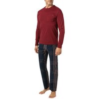 Tommy Hilfiger Herren Pyjama blau Jersey-Baumwolle kariert von Tommy Hilfiger