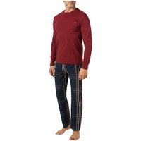 Tommy Hilfiger Herren Pyjama blau Jersey-Baumwolle kariert von Tommy Hilfiger