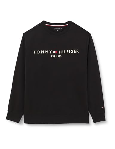 Tommy Hilfiger Herren Sweatshirt Bt-Tommy Logo Sweatshirt-B ohne Kapuze Große Größen, Schwarz (Black), 3XL von Tommy Hilfiger
