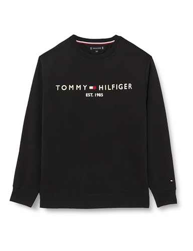 Tommy Hilfiger Herren Sweatshirt Bt-Tommy Logo Sweatshirt-B ohne Kapuze Große Größen, Schwarz (Black), 4XL von Tommy Hilfiger