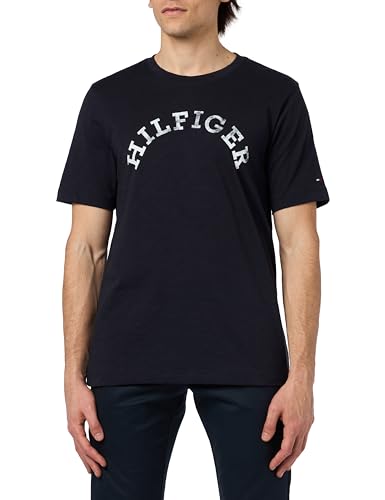 Tommy Hilfiger Herren T-Shirt Kurzarm Rundhalsausschnitt, Blau (Desert Sky), L von Tommy Hilfiger