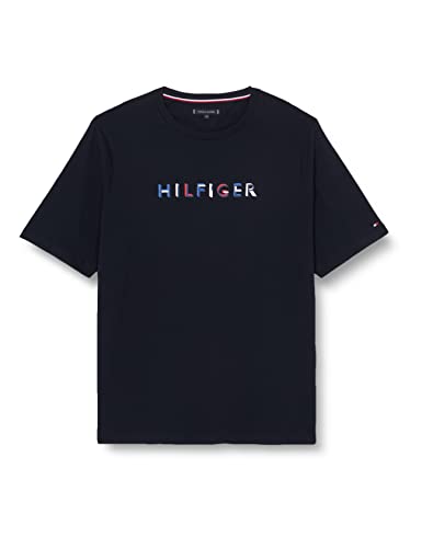 Tommy Hilfiger Herren T-Shirt Kurzarm Rundhalsausschnitt, Blau (Desert Sky), XXL von Tommy Hilfiger