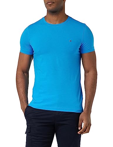 Tommy Hilfiger Herren T-Shirt Kurzarm Rundhalsausschnitt, Blau (Shocking Blue), 3XL von Tommy Hilfiger