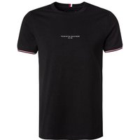 Tommy Hilfiger Herren T-Shirt schwarz Baumwolle von Tommy Hilfiger