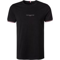 Tommy Hilfiger Herren T-Shirt schwarz Baumwolle von Tommy Hilfiger