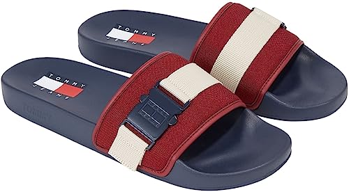 Tommy Jeans Herren Badeschuhe Pool Slide Badelatschen, Rot (Rouge), 41 von Tommy Jeans