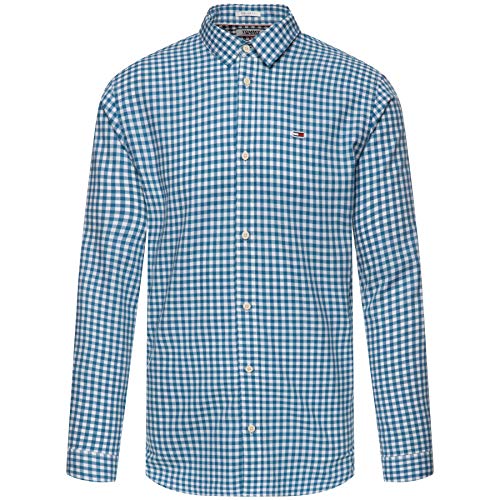 Tommy Hilfiger Herren TJM Gingham Shirt Freizeithemd, Mehrfarbig (Saxony Blue/Classic White 413), Small (Herstellergröße:S) von Tommy Hilfiger