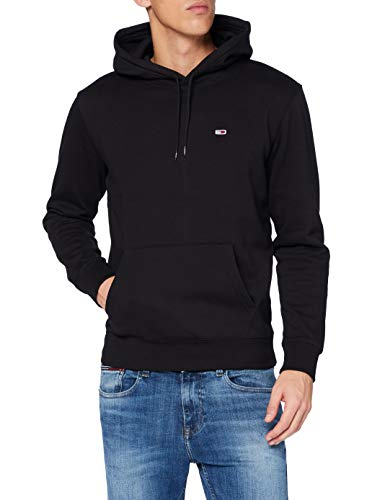 Tommy Jeans Herren Hoodie TJM Regular mit Kapuze, Schwarz (Black), M von Tommy Hilfiger