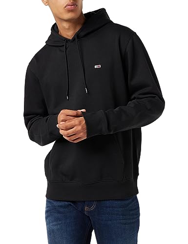 Tommy Jeans Herren Hoodie TJM Regular mit Kapuze, Schwarz (Black), XL von Tommy Hilfiger