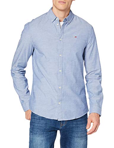 Tommy Jeans Herren Hemd TJM Slim Langarm, Blau (Twilight Navy), M von Tommy Hilfiger