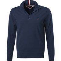 Tommy Hilfiger Herren Troyer blau Baumwolle unifarben von Tommy Hilfiger