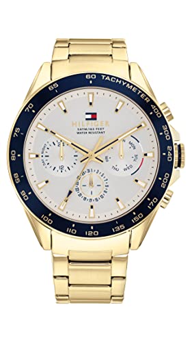 Tommy Hilfiger Multi Zifferblatt Quarz Uhr für Herren mit Gelbgoldfarbenes Edelstahlarmband - 1791969 von Tommy Hilfiger