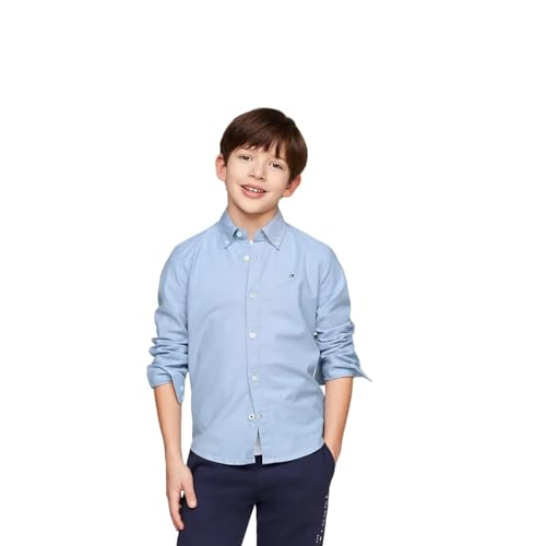 Tommy Hilfiger Jungen Hemd Stretch Oxford Stretch, Blau (Calm Blue), 7 Jahre von Tommy Hilfiger