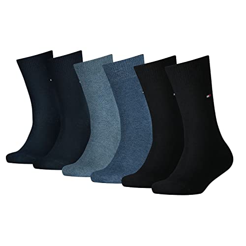 Tommy Hilfiger Kinder Socken ECOM 6er Pack 78% Baumwolle 23-26 27-30 31-34 35-38 39-42, Größe:27-30, Farbe:Black/Jeans/Midnight Blue 002 von Tommy Hilfiger