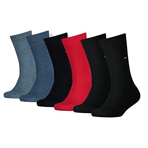 Tommy Hilfiger Kinder Socken ECOM 6er Pack 78% Baumwolle 23-26 27-30 31-34 35-38 39-42, Größe:31-34, Farbe:Black/Tommy Original/Jeans 001 von Tommy Hilfiger