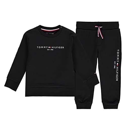 Tommy Hilfiger Kinder Unisex Jogginganzug Sweatpants Stretch, Schwarz (Black), 12 Monate von Tommy Hilfiger