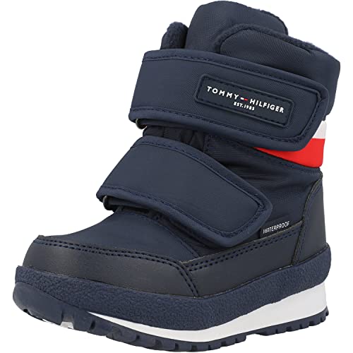 Tommy Hilfiger Kinder Winter Schnee-Stiefel Snow-Boot Jungen Wasserabweisend, Farbe:Blau, Schuhe NEU:EU 25 von Tommy Hilfiger