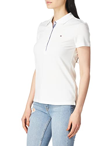 Tommy Hilfiger Damen Klassisches Poloshirt mit kurzen Ärmeln S/S CORE Polo, White, X-Large von Tommy Hilfiger