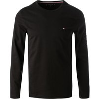 Tommy Hilfiger Herren Longsleeve schwarz Baumwolle Slim Fit von Tommy Hilfiger