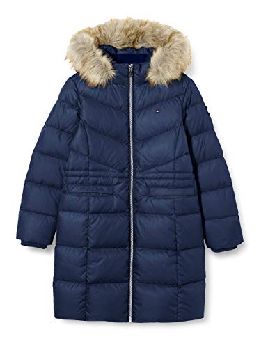 Tommy Hilfiger Mädchen Td Alana Down Coat Long Jacke, Marineblau (Twilight Navy), 80 von Tommy Hilfiger