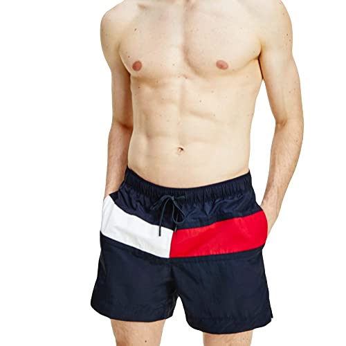 Tommy Hilfiger Herren Badehose Medium Drawstring Lang, Blau (Desert Sky), S von Tommy Hilfiger