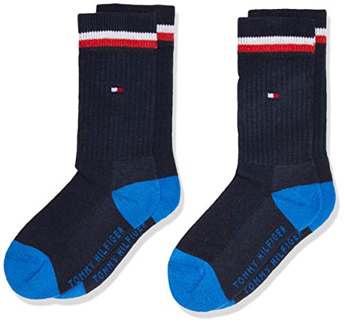 Tommy Hilfiger Kinder Crew Socken, Marineblau, 27/30 (2er Pack) von Tommy Hilfiger