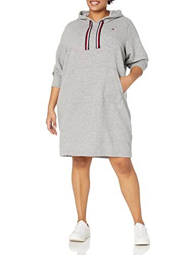 Tommy Hilfiger Plus Size Damen Hoodie Kleid, STN Gry Htr, 0X von Tommy Hilfiger