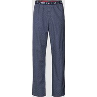 Tommy Hilfiger Pyjama-Hose mit Allover-Muster in Dunkelblau, Größe M von Tommy Hilfiger