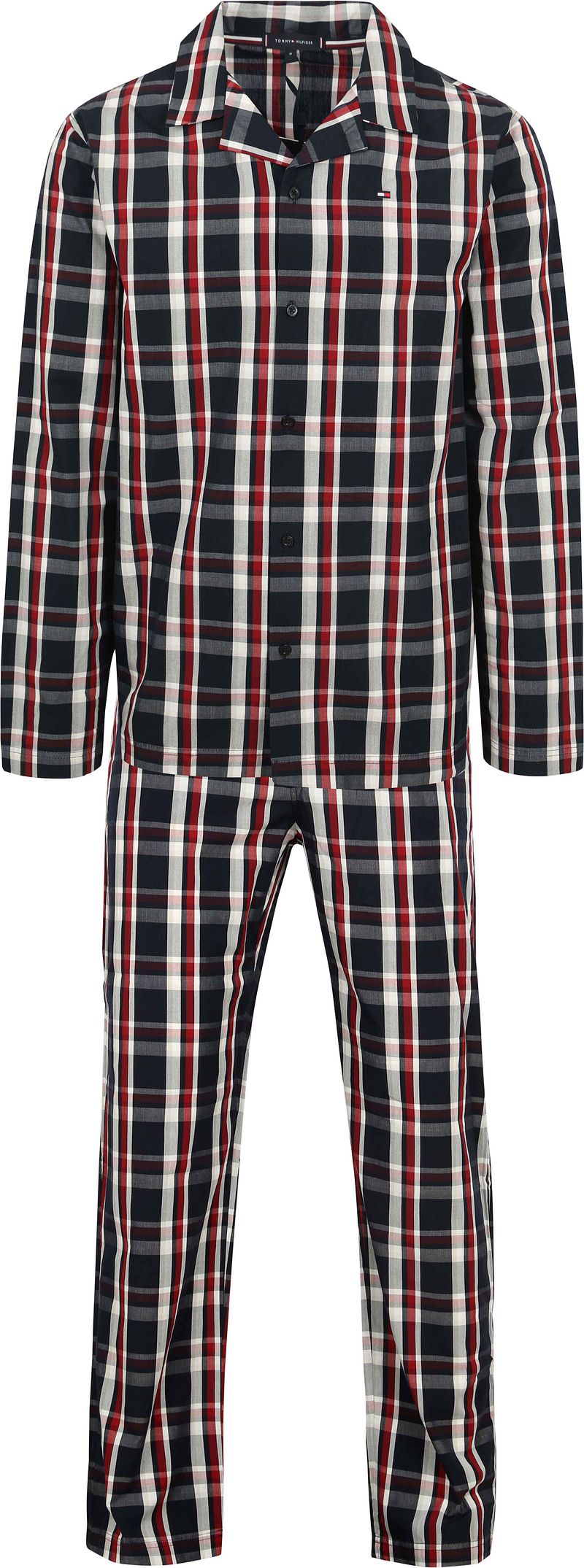 Tommy Hilfiger Pyjama Set Karomuster Dunkelblau - Größe M von Tommy Hilfiger