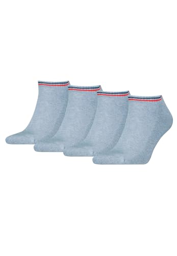 Tommy Hilfiger Sneaker Socken Herren & Damen Füsslinge 4-er Pack, Farbe:Light Blue Melange, Socken & Strümpfe:39-42 von Tommy Hilfiger