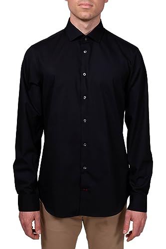 Tommy Hilfiger Herren Core Stretch Poplin Slim Shirt Businesshemd, Schwarz (Black), 38 von Tommy Hilfiger