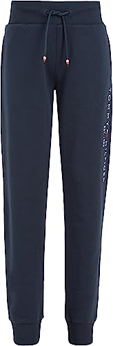 Tommy Hilfiger Kinder Unisex Jogginghose Essential Sweatpants Bio-Baumwolle, Blau (Twilight Navy), 8 Jahre von Tommy Hilfiger