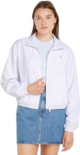 Tommy Jeans Damen Jacke Windbreaker Übergangsjacke, Weiß (White), XL von Tommy Jeans