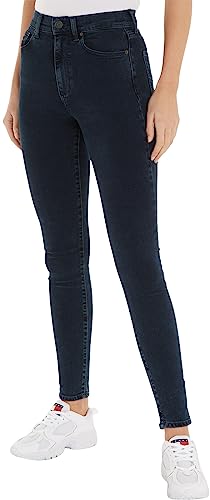 Tommy Jeans Damen Jeans Sylvia Skinny Fit, Blau (Denim Dark), 32W / 34L von Tommy Jeans