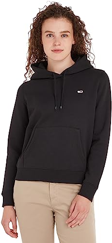 Tommy Jeans Damen Hoodie TJW Regular mit Kapuze, Schwarz (Black), L von Tommy Hilfiger