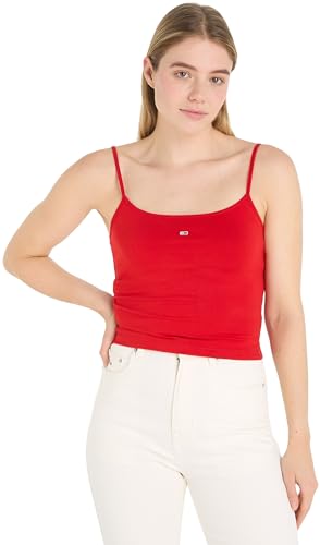 Tommy Jeans Damen Tops Cropped, Rot (Deep Crimson), XL von Tommy Hilfiger