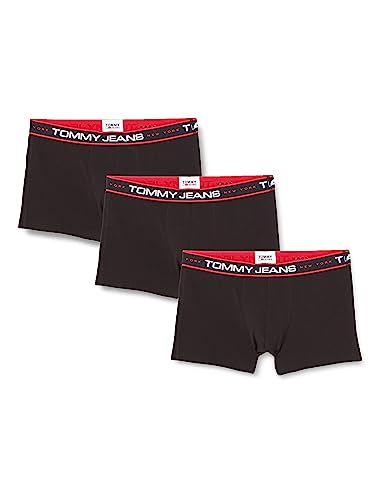 Tommy Hilfiger Jeans Herren 3er Pack Boxershorts Trunks Unterwäsche, Schwarz (Black/ Black/ Black), S von Tommy Hilfiger